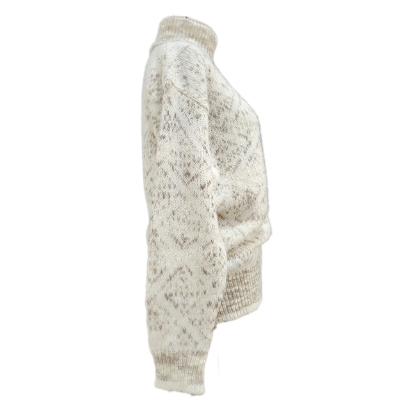 VINTAGE HASTING&SMITH Turtle Neck Sweater, White/Gray, Women's Large - Picture 7 of 8